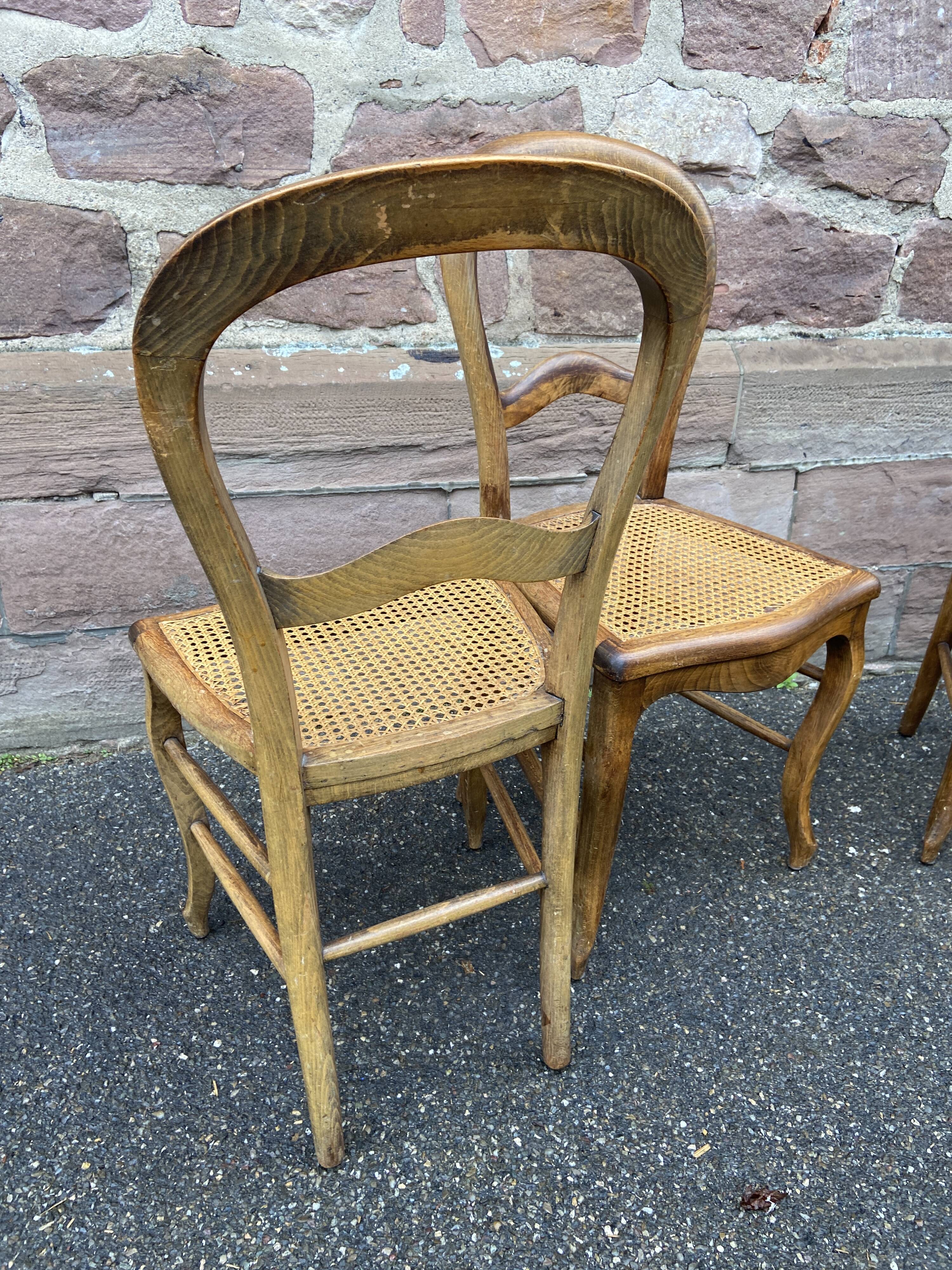 4 rustic Louis Philippe period chairs
