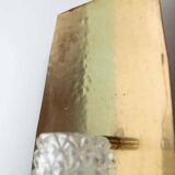 Vintage glass wall sconce from the 1960s in brass, mid-century light.