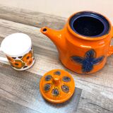 Carstens-Tunnieshoft west germany vintage 70 orange teapot