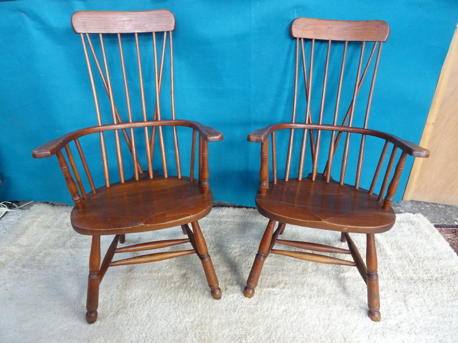 Pair of Scandinavian fan armchairs