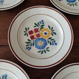 Flat plates set of five hbcm creil montereau decor cote d'argent