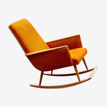Rocking chair scandinave années 50-60 orange