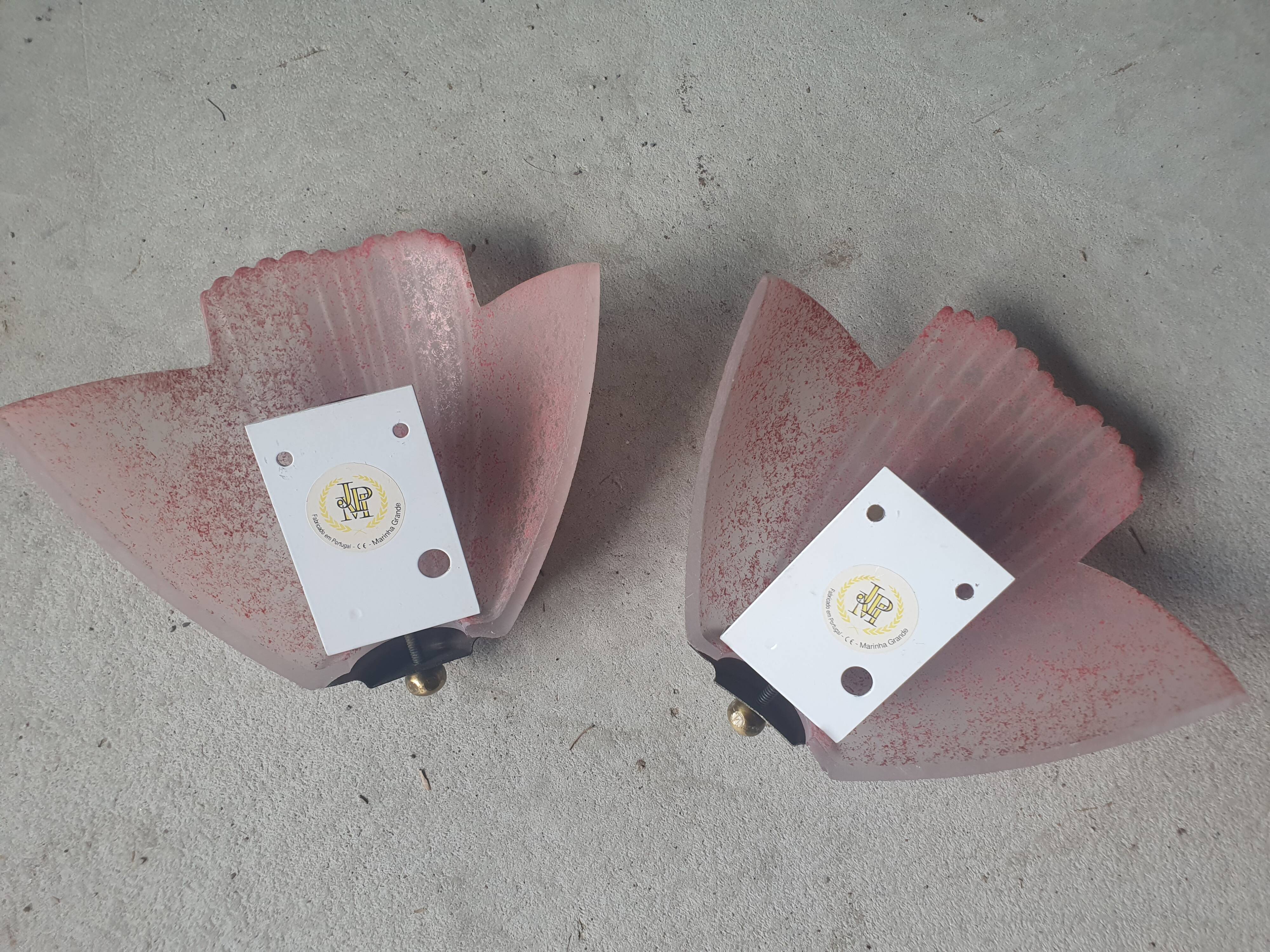 Pair of Marinha Grande glass wall lamps