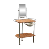 Coiffeuse ancienne en métal et marbre avec miroir, Italie, XXe siècle
