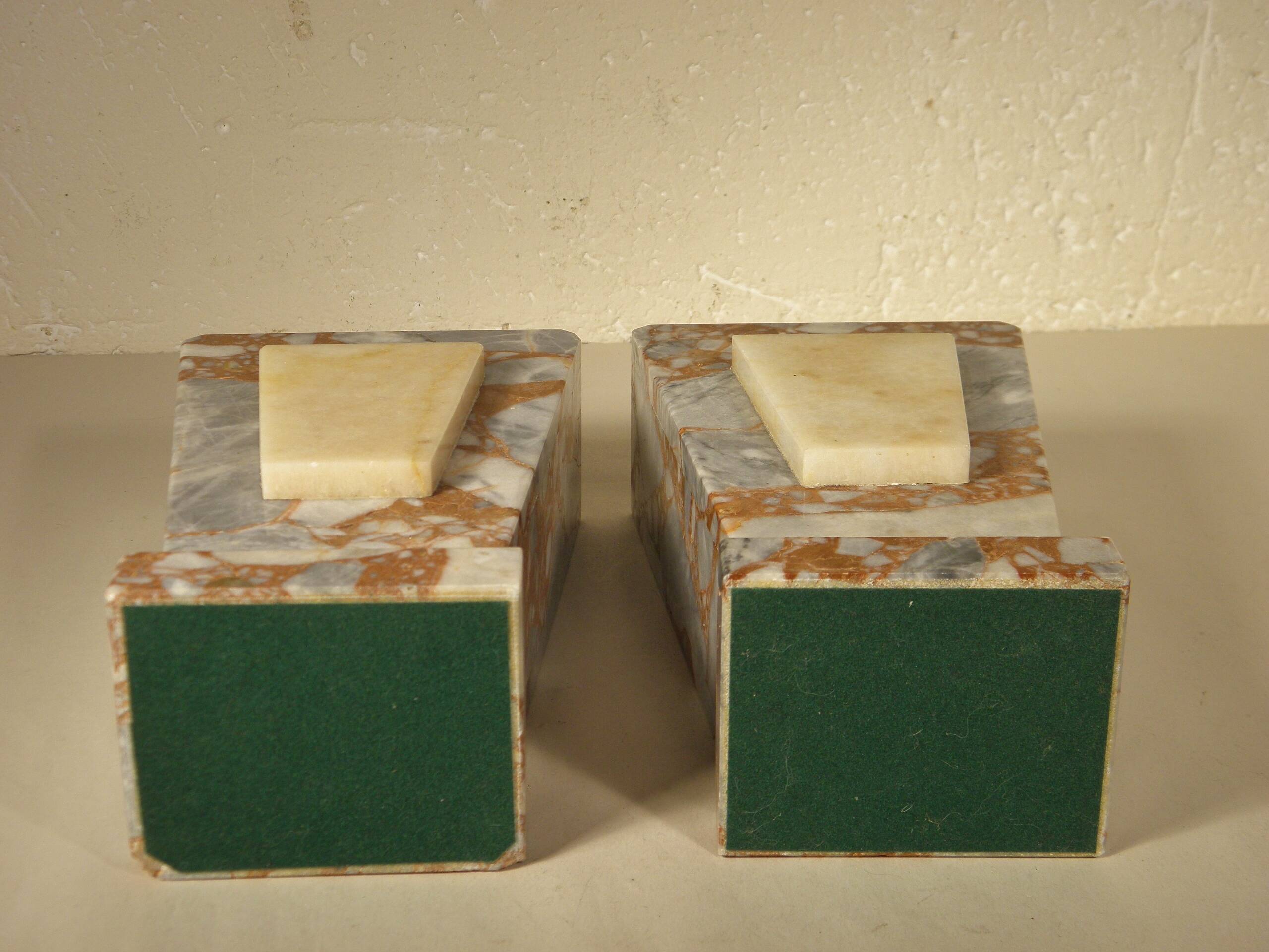 Pair of marble bookends