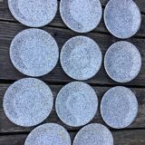 10 Assiettes dessert mouchetées gris noir