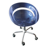 Fauteuils Design à roulettes reglables cristal bleu