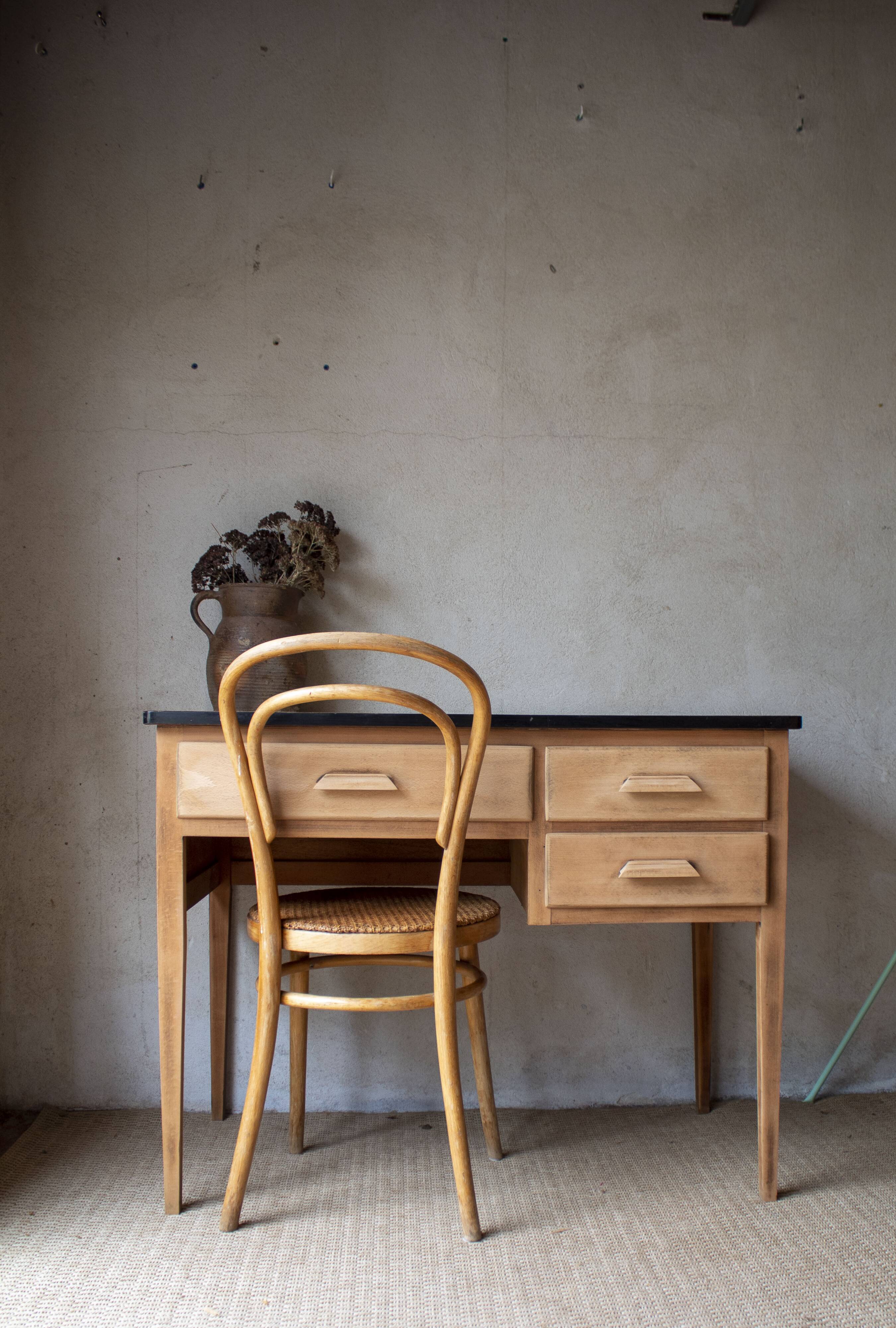 light wood Scandinavian antique desk