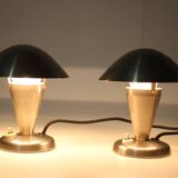 1930s Pair of  Chrome Plated Bauhaus Lamps, Czechoslovakia