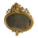 Oval Mirror Louis XV gilded wood