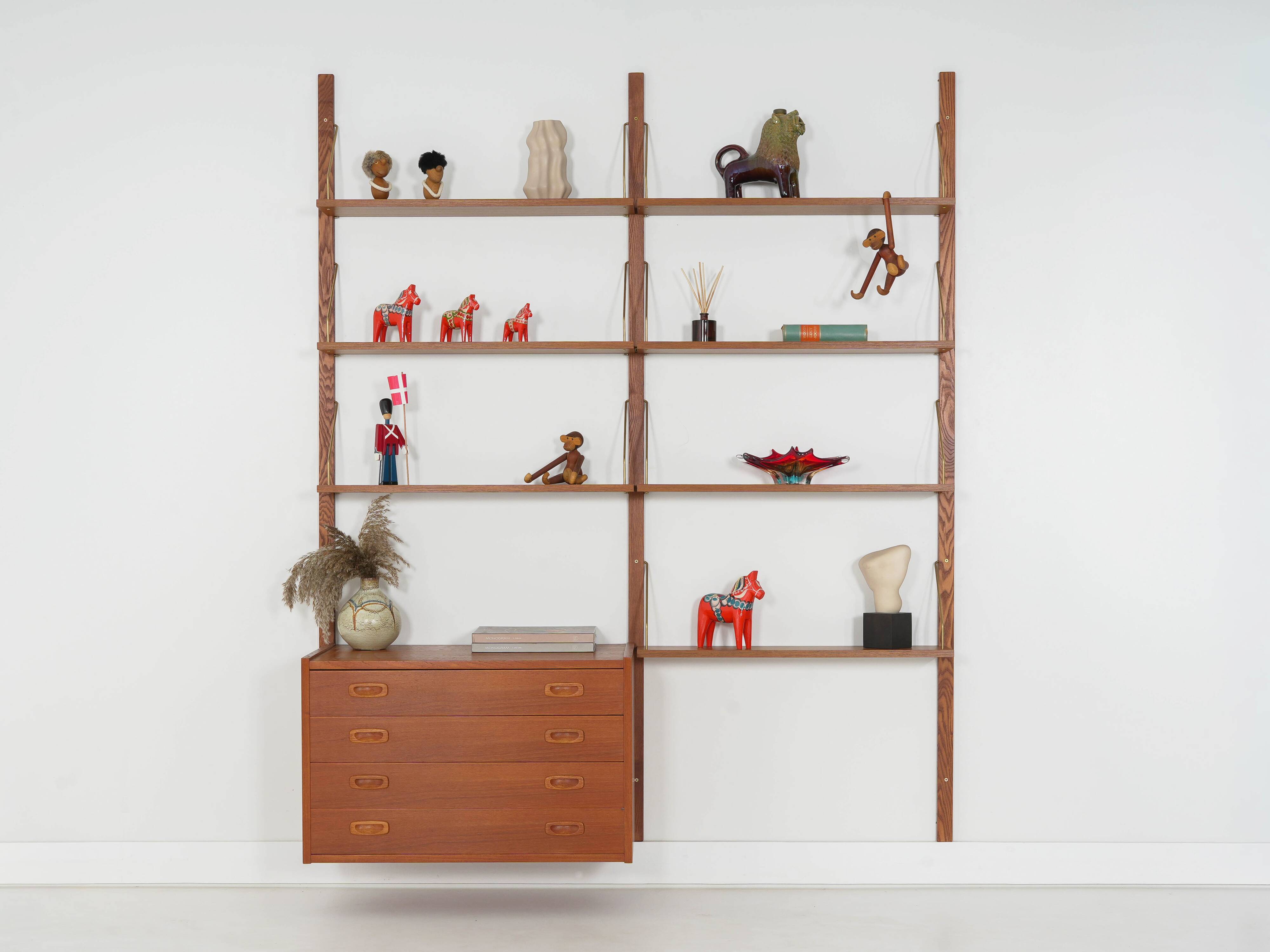 Teak bookcase PS System, Danish design, 1960s, manufactured by Randers Møbe
