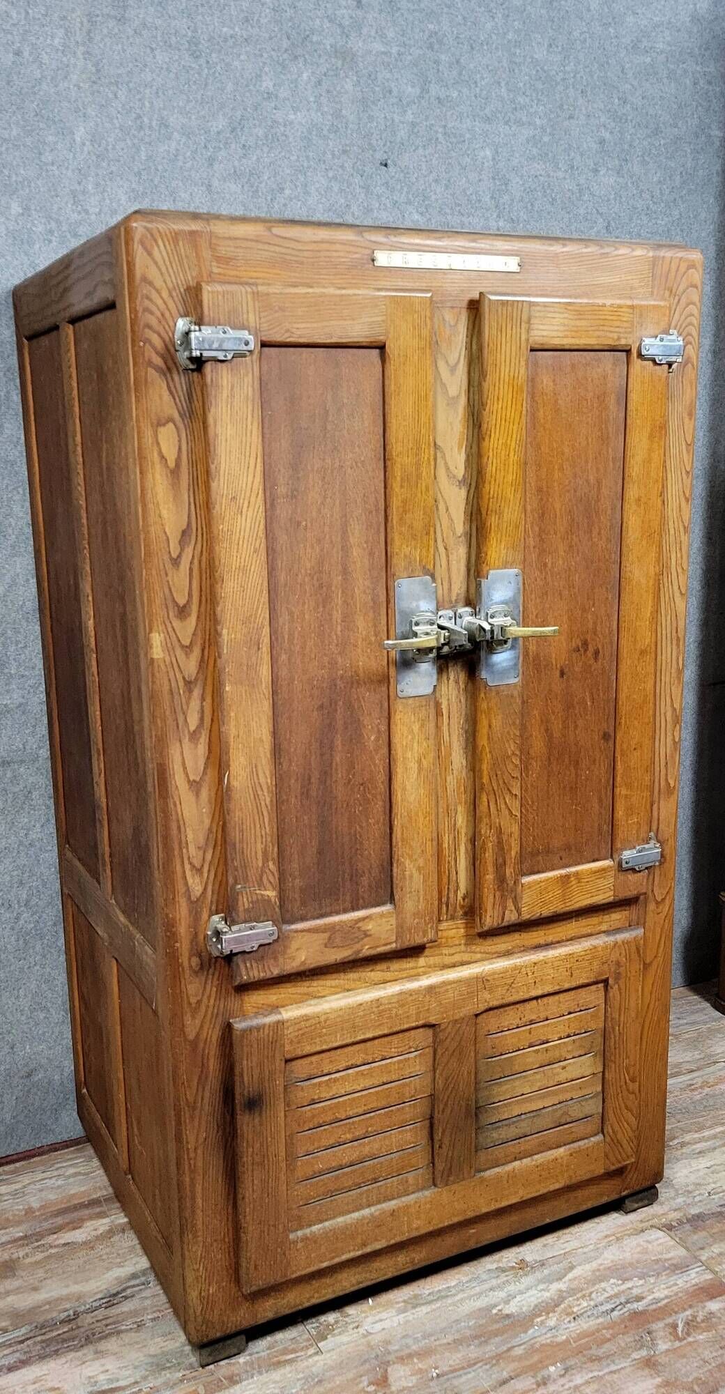 Large Prestcold brand bar fridge or store cooler in oak
