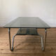 Tubular frame smoked glass coffee table 1970 vintage