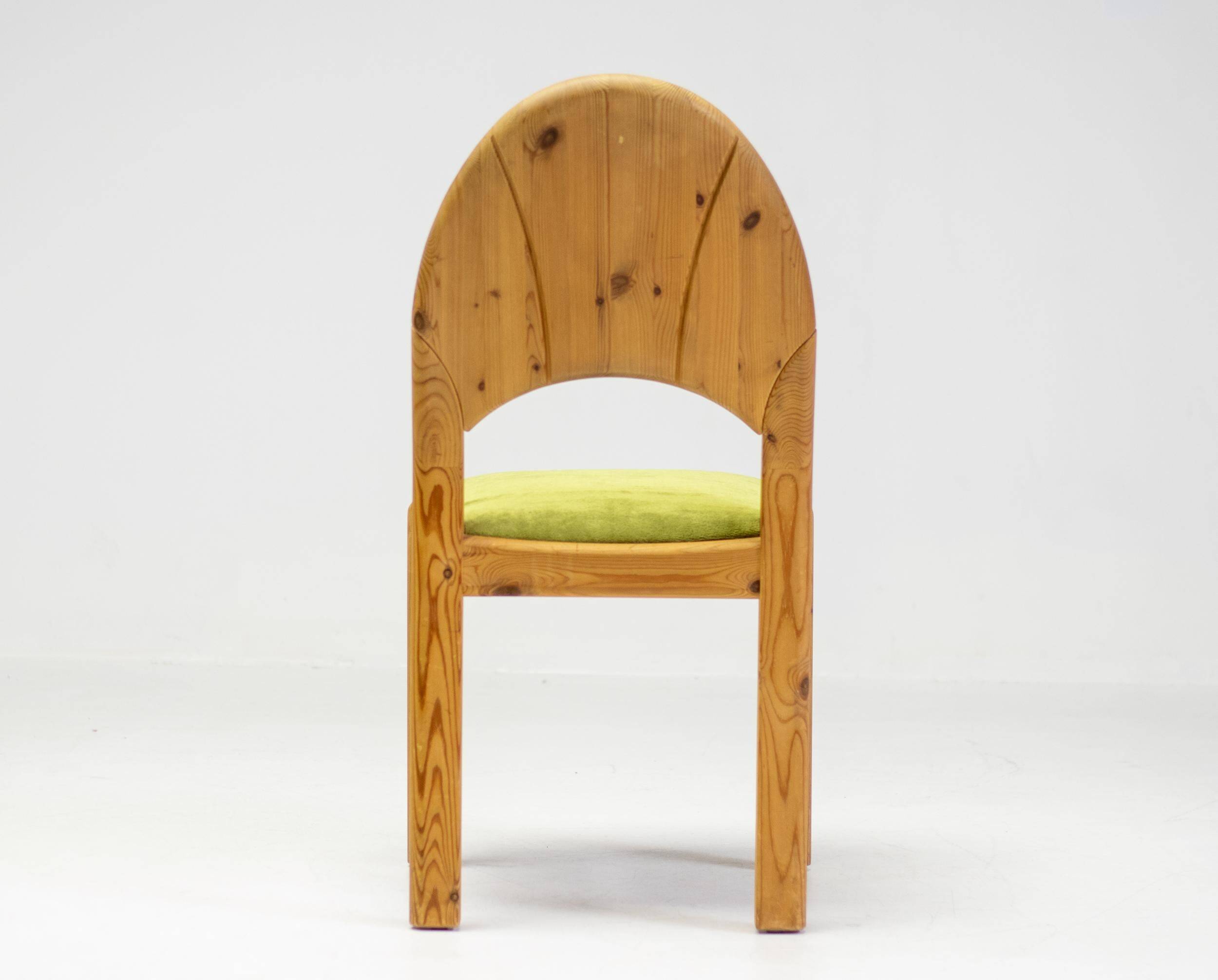 The Modern Scandinavian Oregon Pine Mid-Modern Dining Set - 4 Accent Chairs and 2 Armchairs