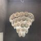 White Murano glass disc chandelier, 1970s