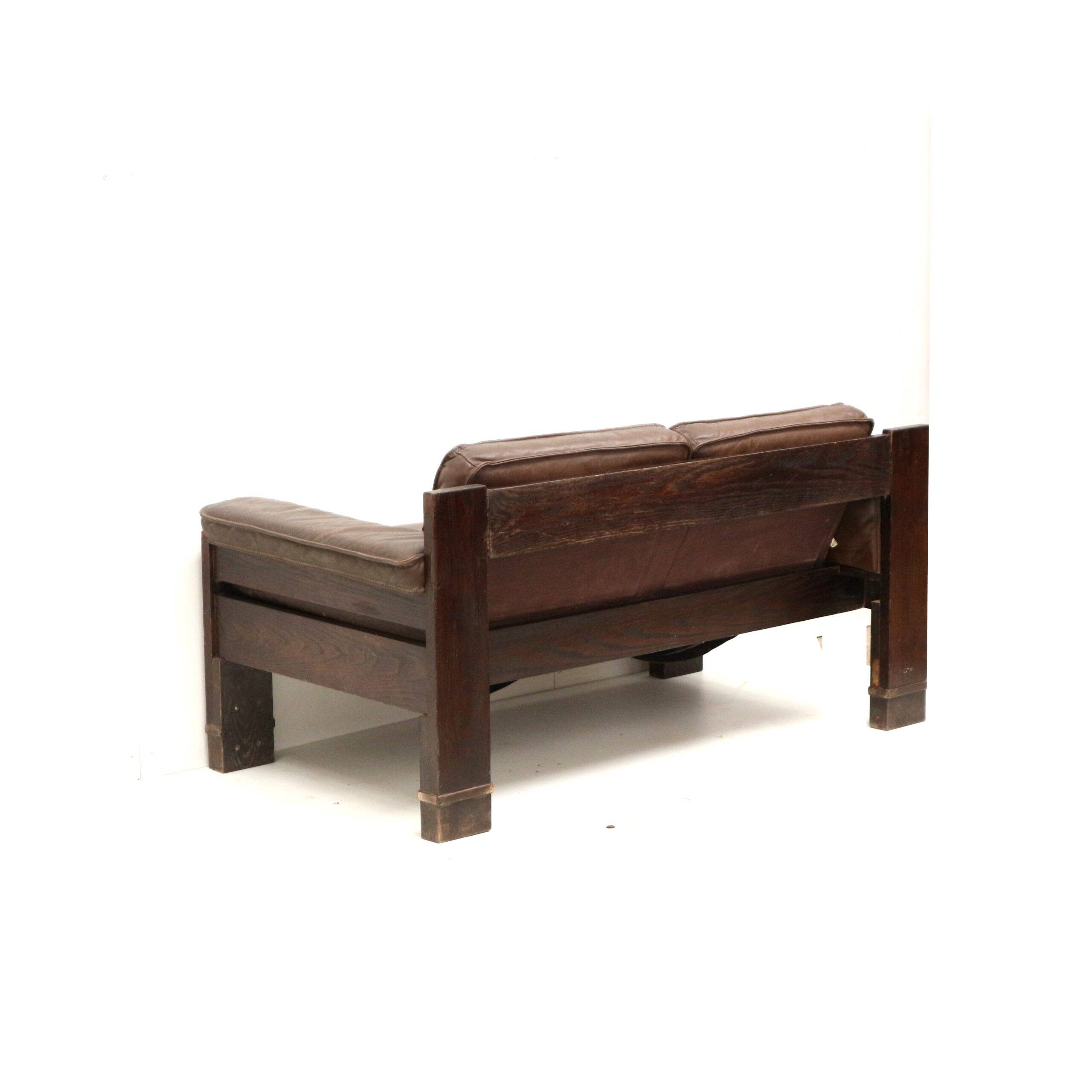 Vintage mid century modern leather design sofa 757 by Harry de Groot for Leolux, 70s