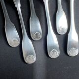6 Christofle silver silver metal salad or dessert forks model Vendôme/Arcantia before 1983