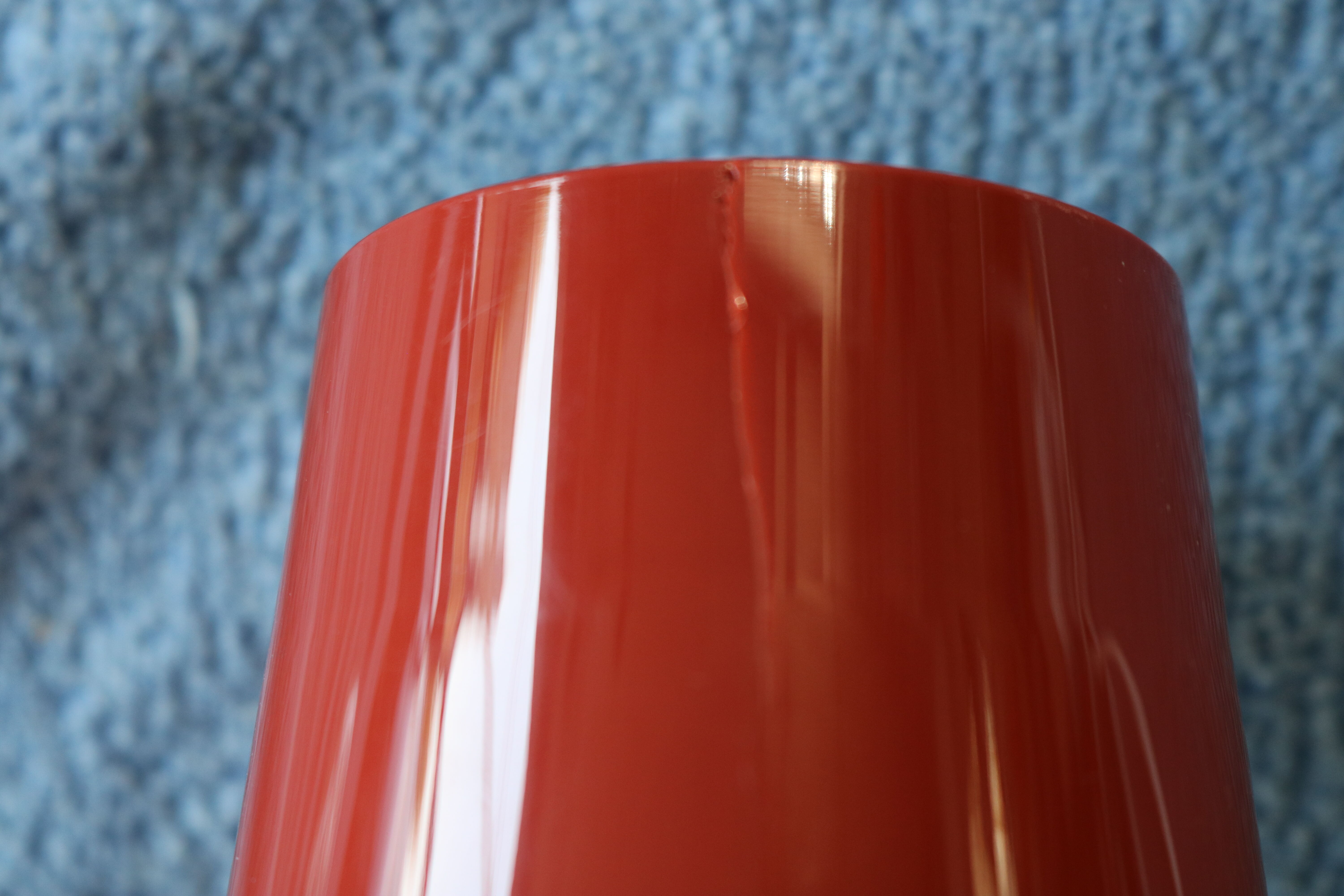 Dark red space age ceiling lamps by Bent Karlby for A. Schroder Kemi  -70's
