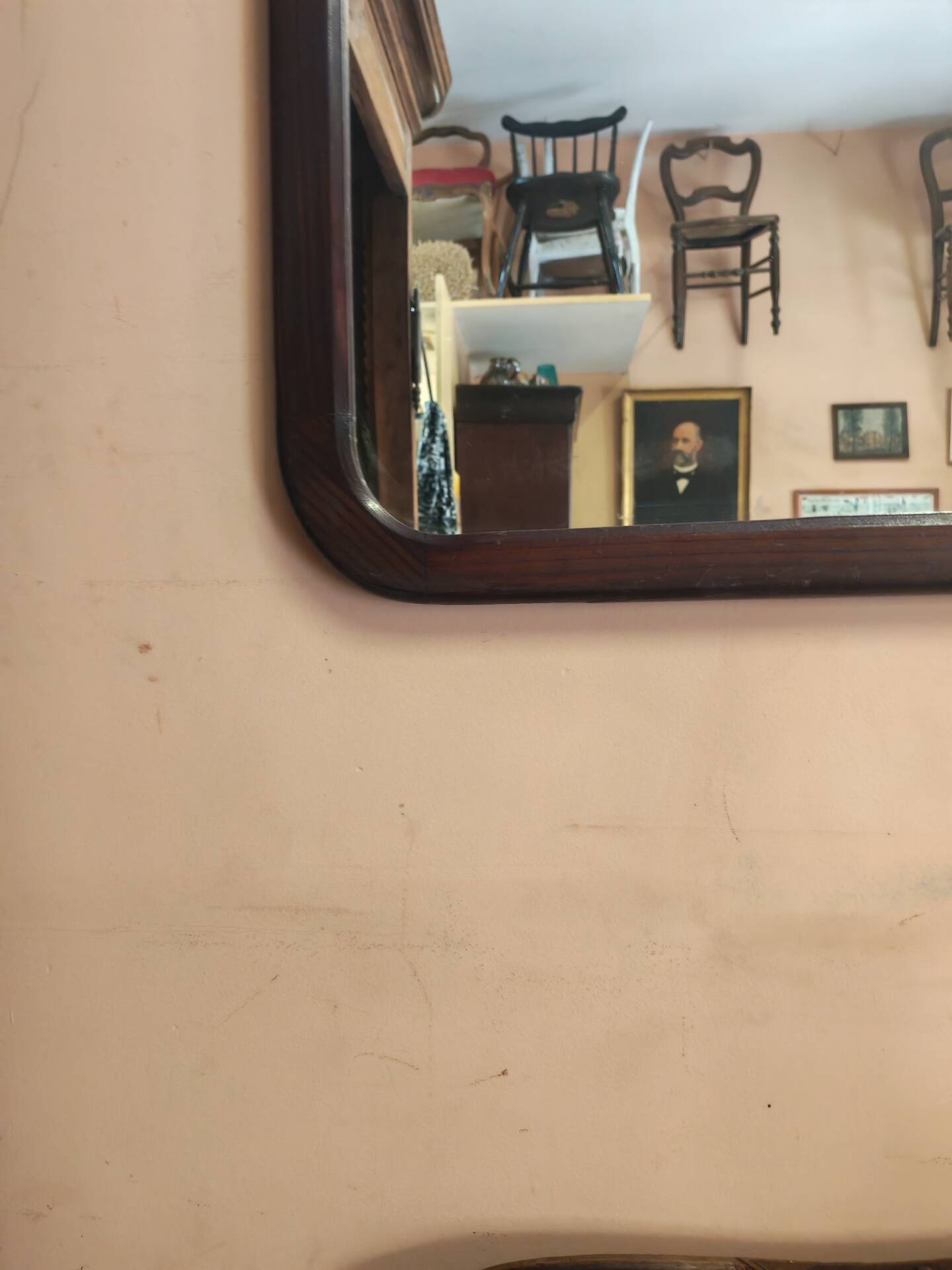Miroir arche en bois vintage Pologne 1970