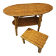 Ensemble tables rotin et osier