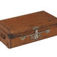 Malle voyage indienne metal marron epoque victorienne patine et piece d'origine 71x41x26cm