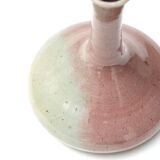 Set of 3 vases and box in mauve pink tones ceramic, 1970s
