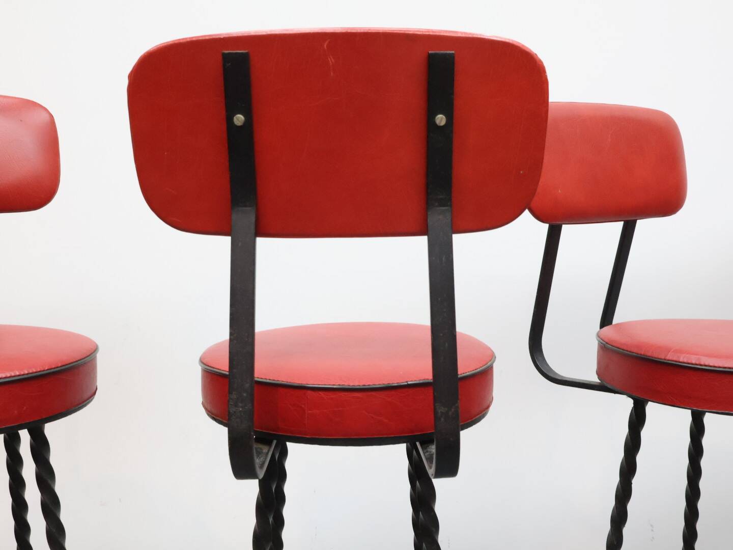 Set barkrukken gietijzer rood skai