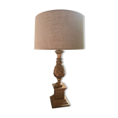 Lampe en bois ananas années 70