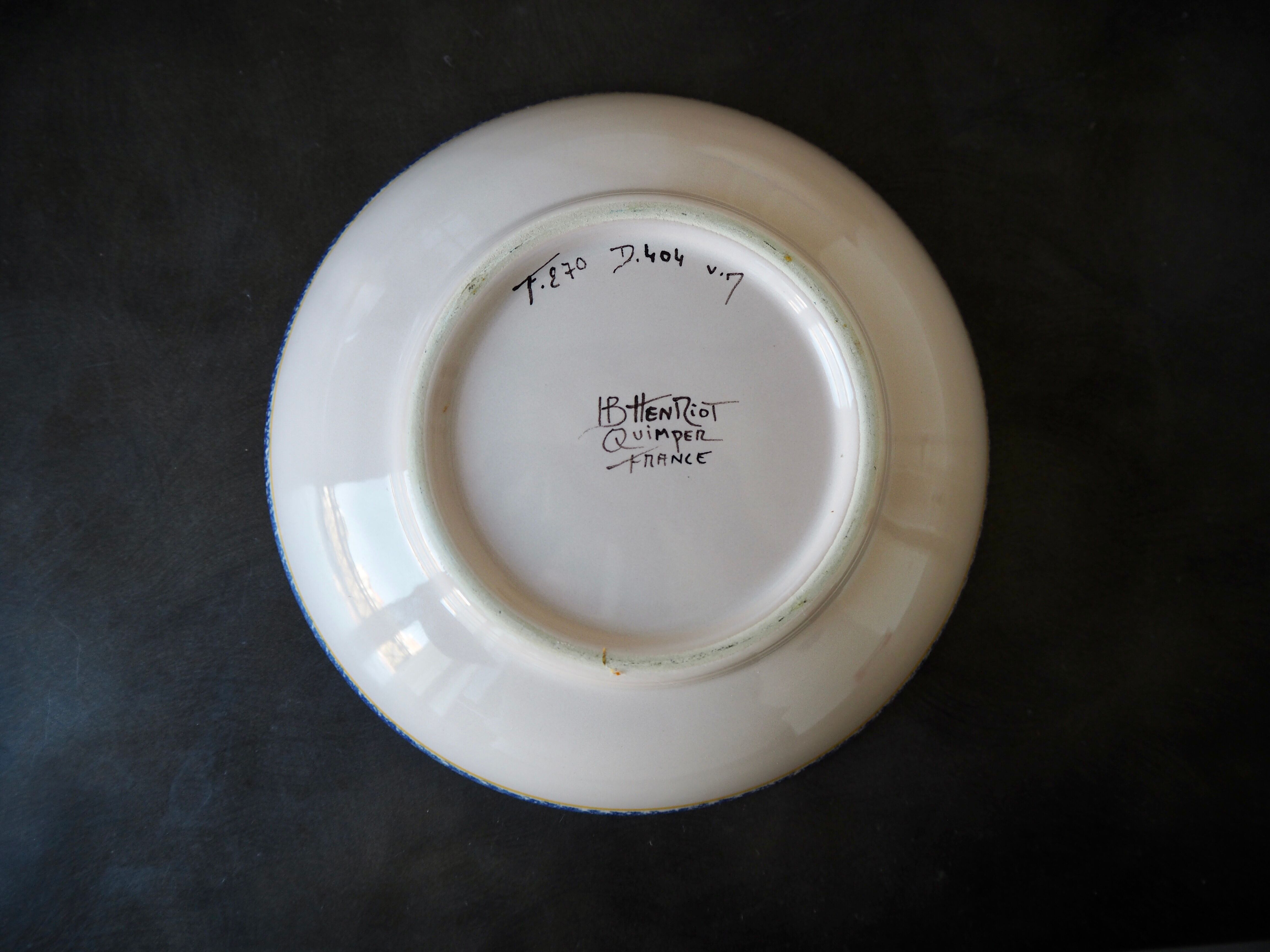 Serving salad bowl Henriot Quimper