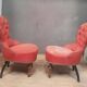 Paire de chaise crapaud capitonnée