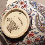 Bowl earthenware of gien cashmere decoration