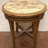Louis XV style pedestal table in wood and gilded stucco 20th century