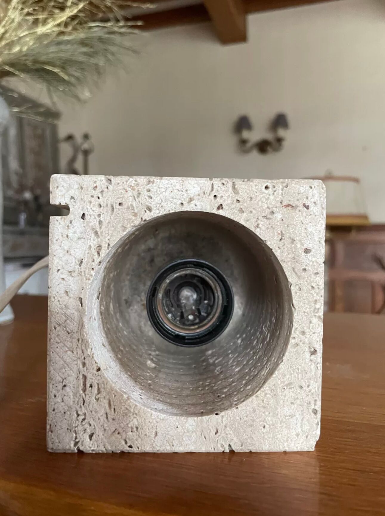 Travertine lamp 1970