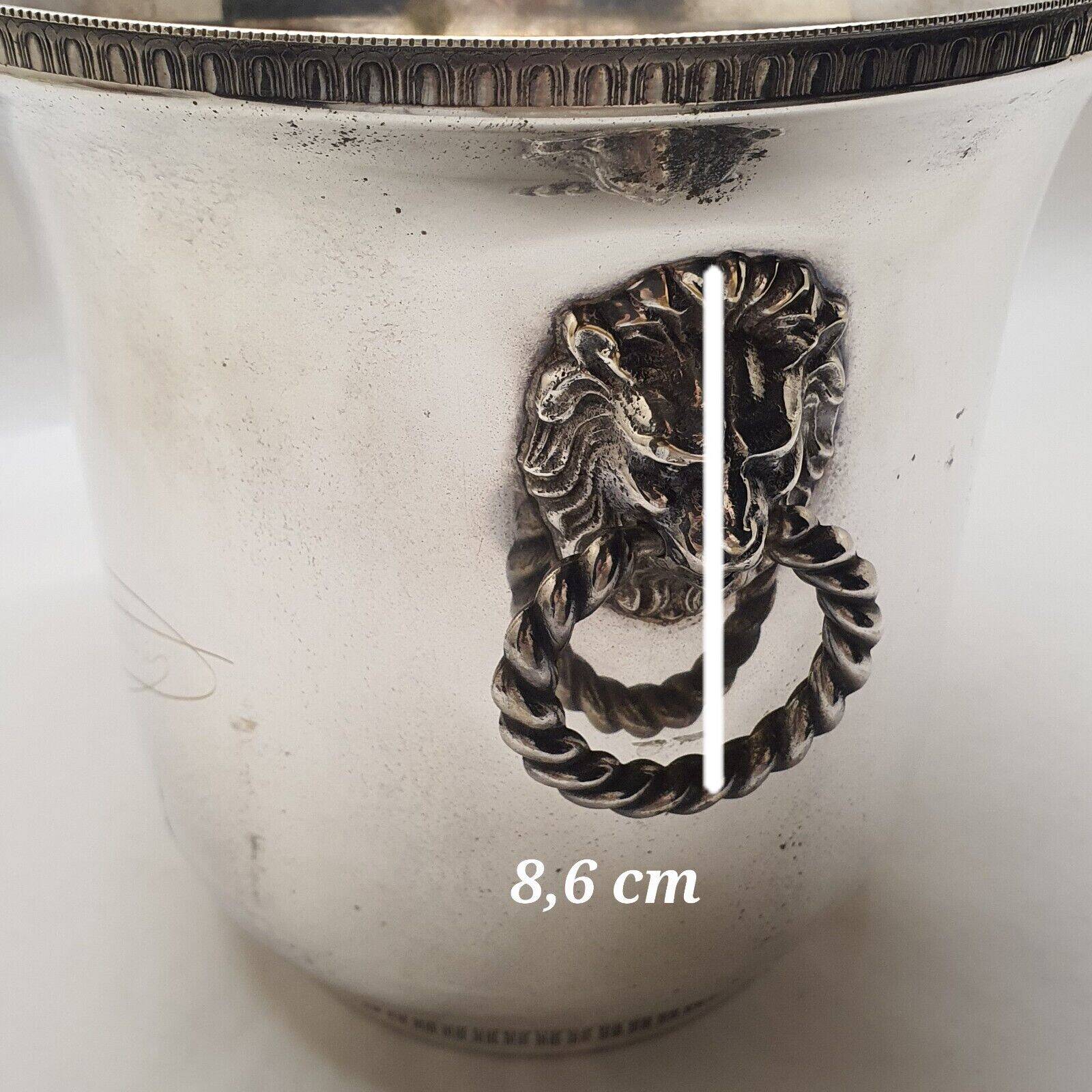 Rare silver metal champagne bucket signed veuve clicquot ponsardin lion head