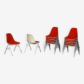 Set Of 12 Stackable DSS Chairs By Charles And Ray Eames For Herman Miller, 1970s