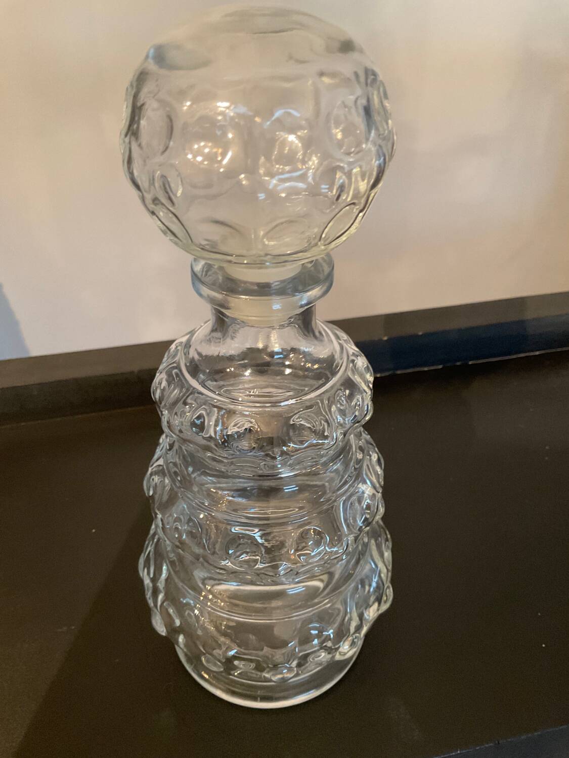 Vintage molded glass bottle France
