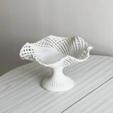 Openwork white porcelain fruit basket