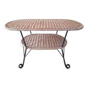 Table basse en rotin