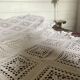 Couvre lit crochet en coton blanc à losanges