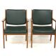 Set de 2 fauteuils en cuir, Karl Erik Ekselius, Suède, 1960