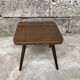 Vintage brown square pedestal table 1950