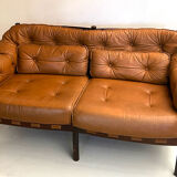 2 seat sofa in tanned leather by Arne Norell for Coja