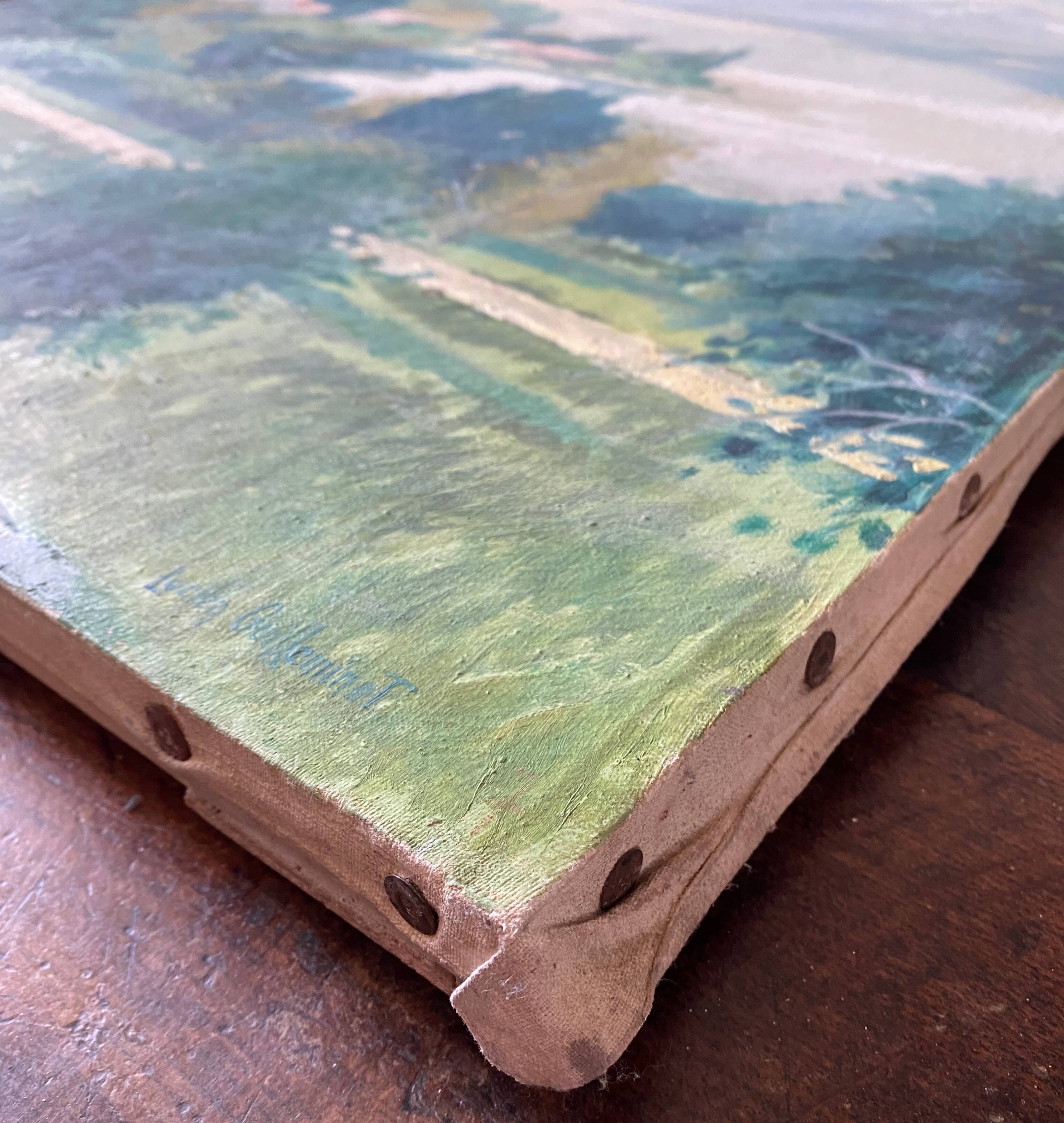 Oil Painting by Lucien Guilleminot "View of lake Geneva"