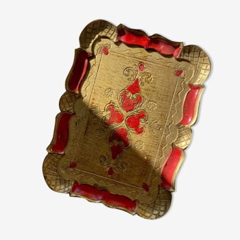 Venetian red and gold tray
