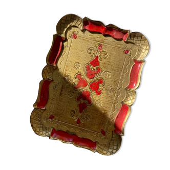 Venetian red and gold tray