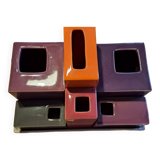 Lot of small multicolored ceramic vases
