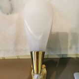 Pair of vintage brass and acrylate wall lights