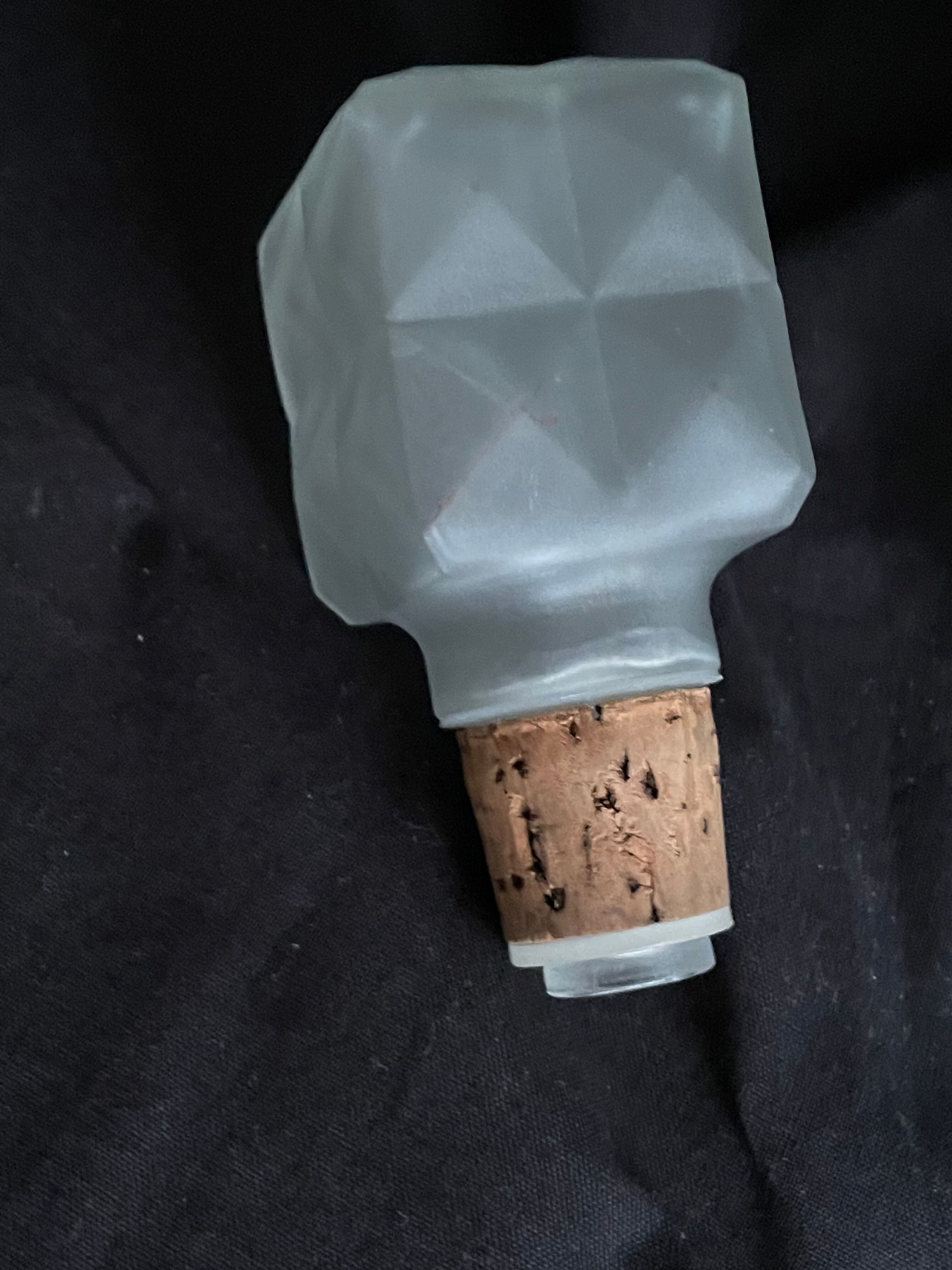 Green frosted glass whisky decanter