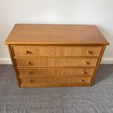 Vintage rattan chest of drawers