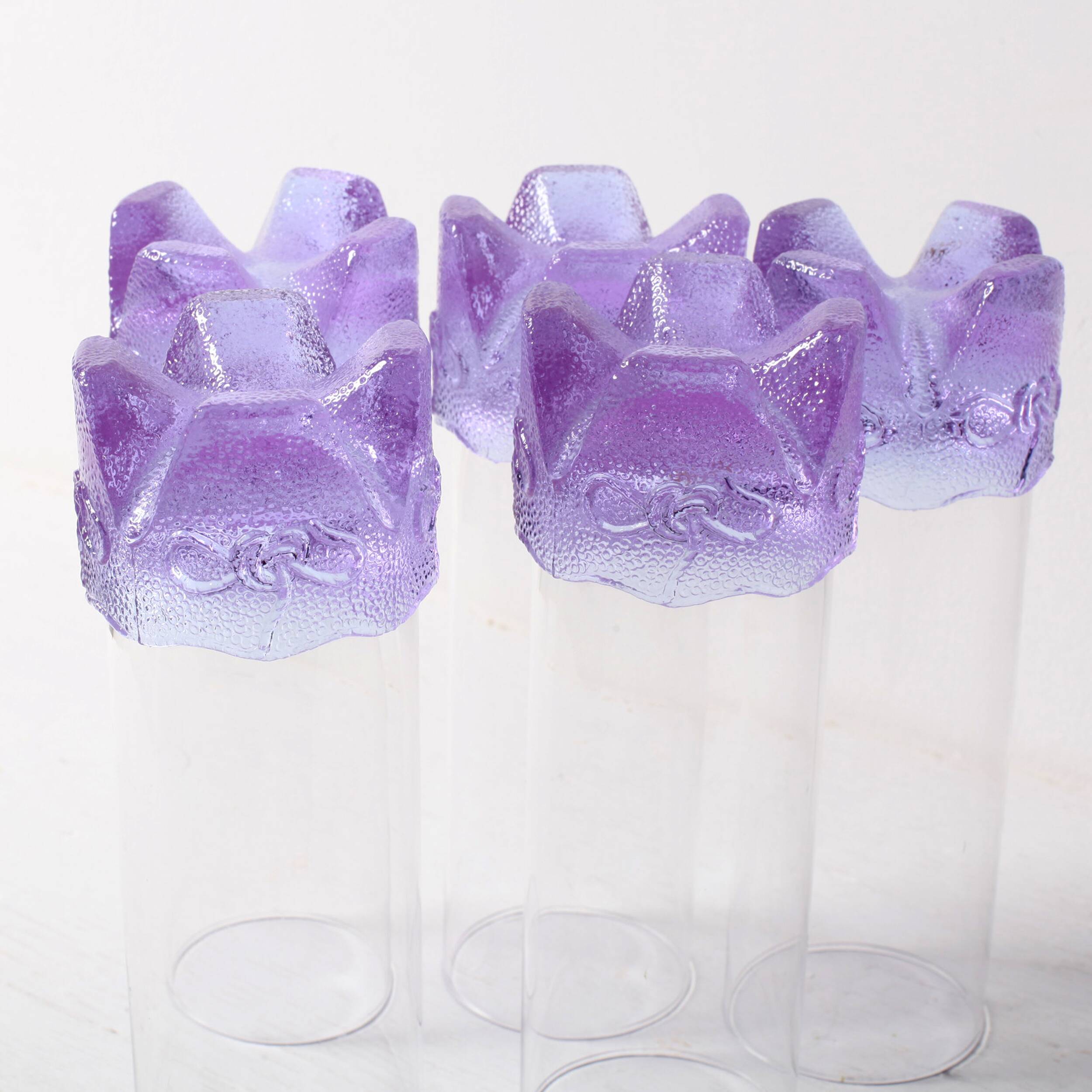 Set of 5 Vintage Lilac Tumblers / LACS Kristallglas / Italy / 1970s